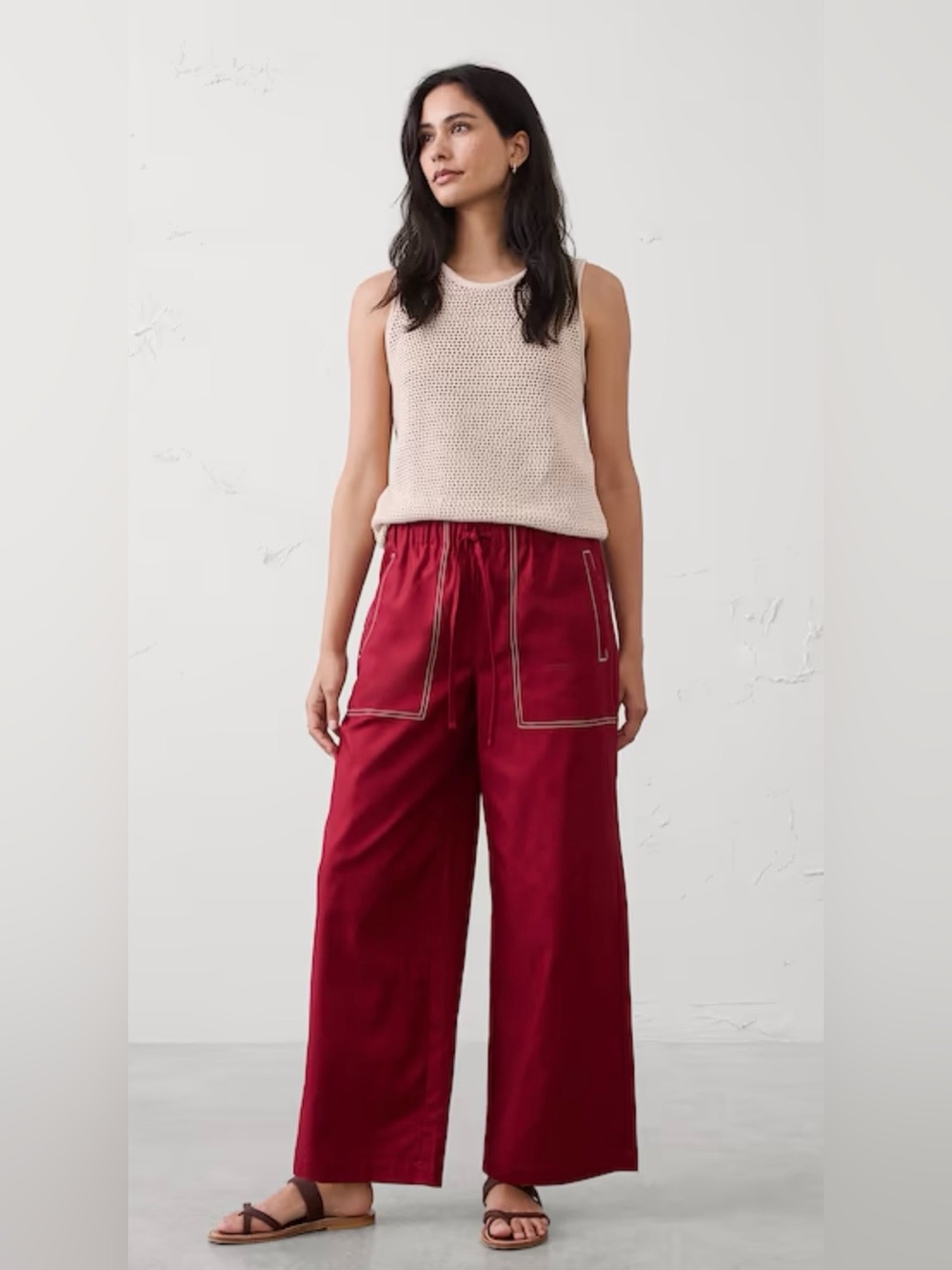 Like‎ new Wide-leg Mid Rise Twill Pull on Utility Pant Sz S/P